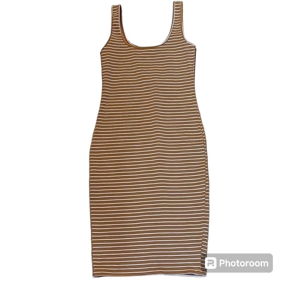 Forever 21 Tank Yellow Stripe Dress Jersy Knit